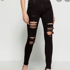 Levi 721 High Rose Skinny Jeans Black 25 NEW, TAGS ON